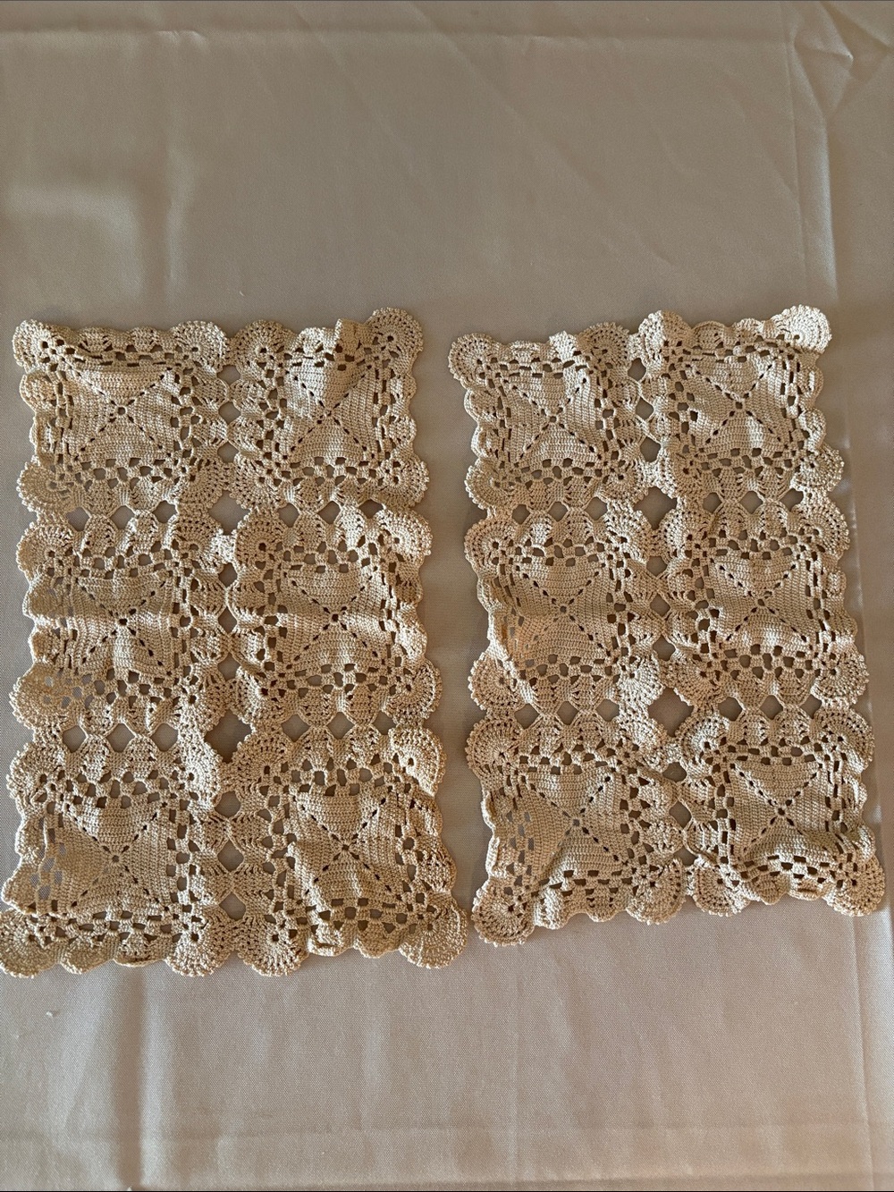 Vintage Crochet Doilies set of 2 Handmade